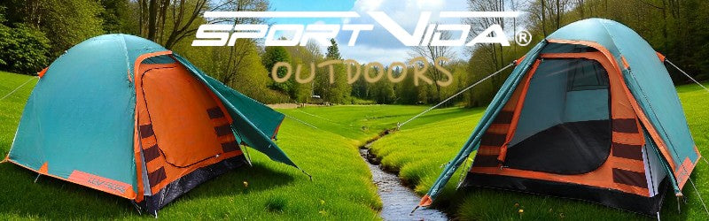 TENT 2 PERSON CAMPING WATERPROOF 4000mm TROPICAL MOSQUITO NETS SPORTVIDA Color green