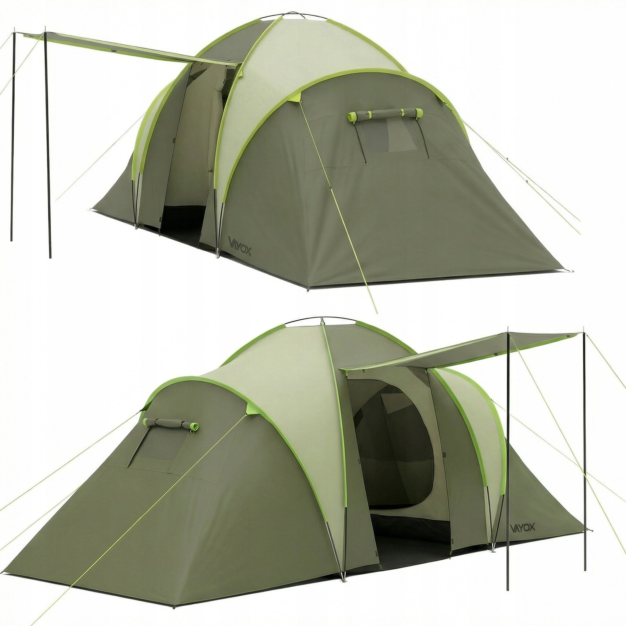 TENT 4 PERSON TOURIST CAMPING VESTIBULE TROPICS 460x200cm VAYOX