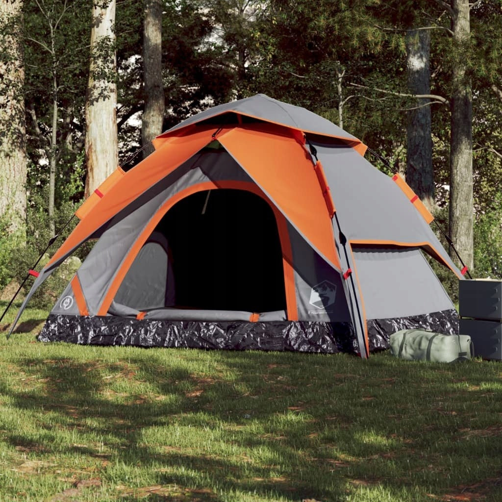 TENT 5-PERSON GREY-ORANGE QUICK UNFOLDING