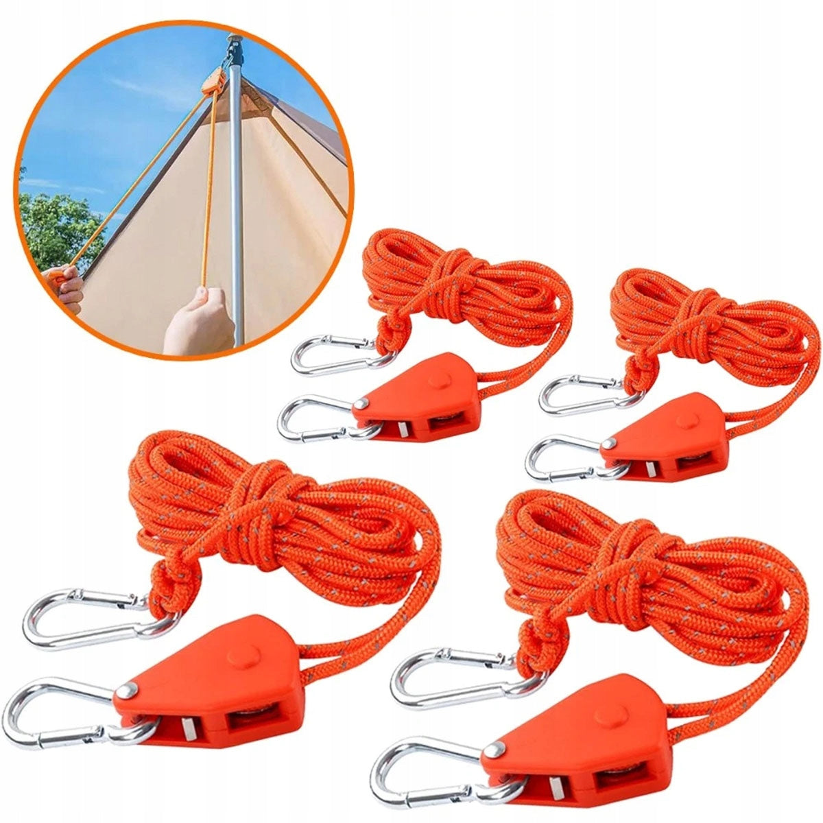 TENT CABLE TENSION SET with tensioner regulator 4x