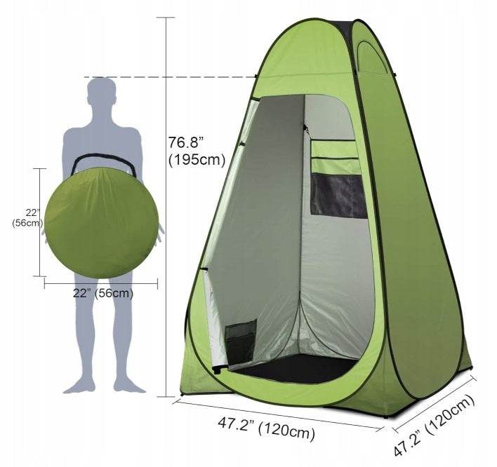 TENT CHANGING ROOM POP UP SHOWER CABIN CAMPING TOILET WITH WINDOW Packaging status original