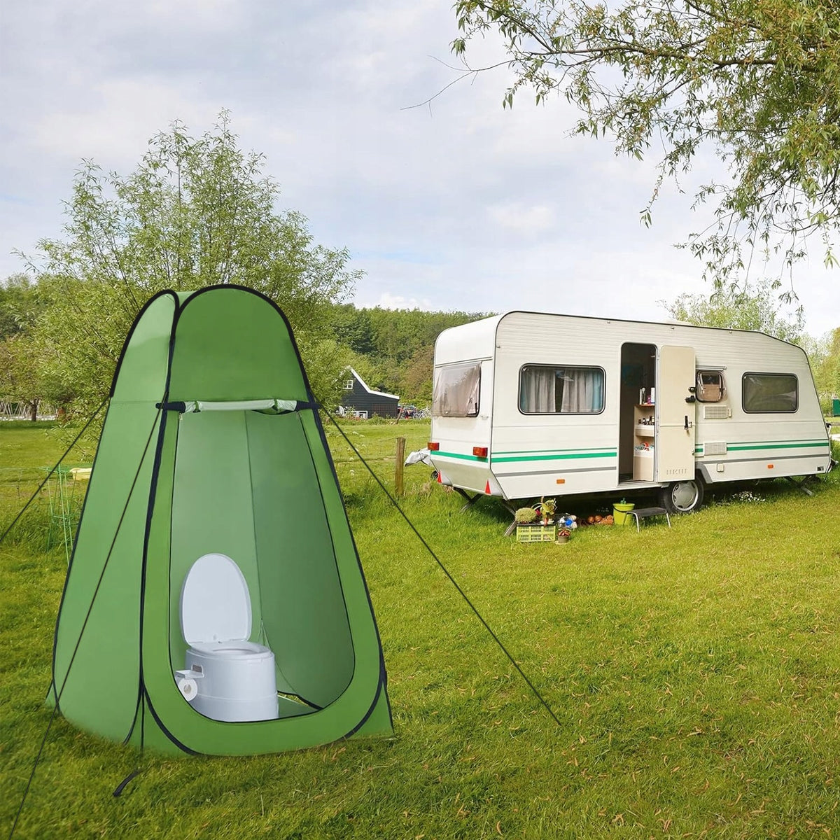 TENT CHANGING ROOM TOURIST PORTABLE TOILET FOR CAMPING BEACH POP-UP Packaging status original