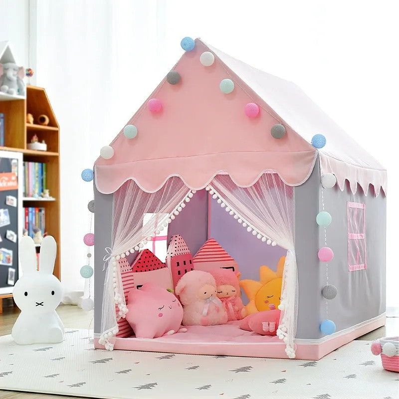 TENT CHILDREN'S COTTAGE CASTLE PALACE FOR HOME GARDEN ROOM + LED ROSE LIGHTS Packaging status original