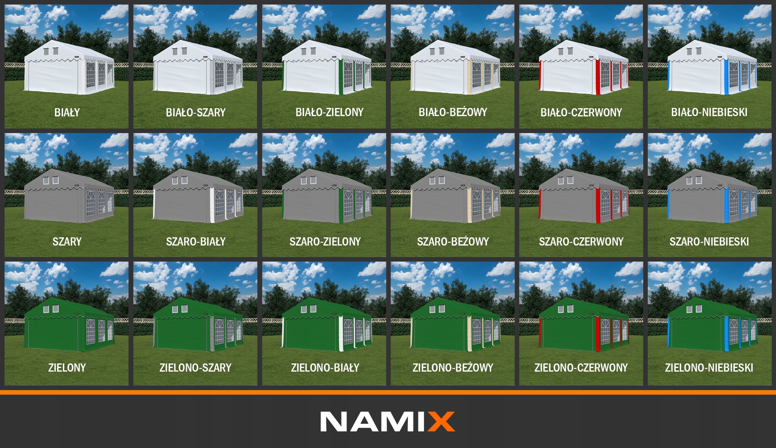 TENT COMFORT party garden VARIOUS COLORS Manufacturer NAMIX