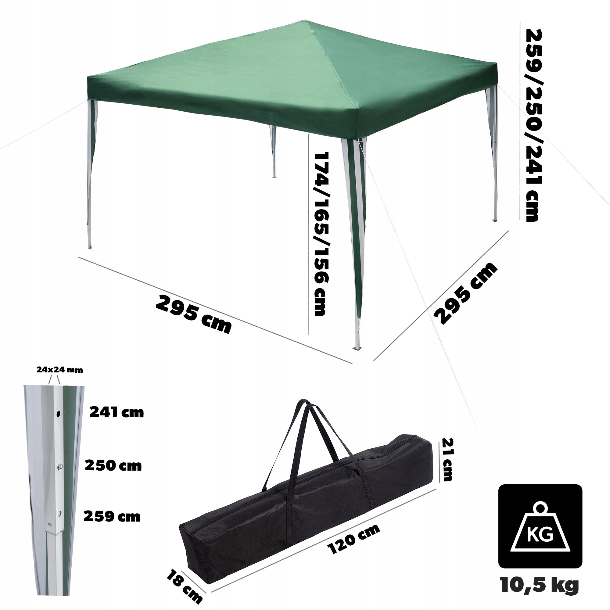 TENT COMMERCIAL GARDEN PAVILION 3x3 m GAZEBO ROOF GARDEN TERRACE WATERPROOF Manufacturer code K16014