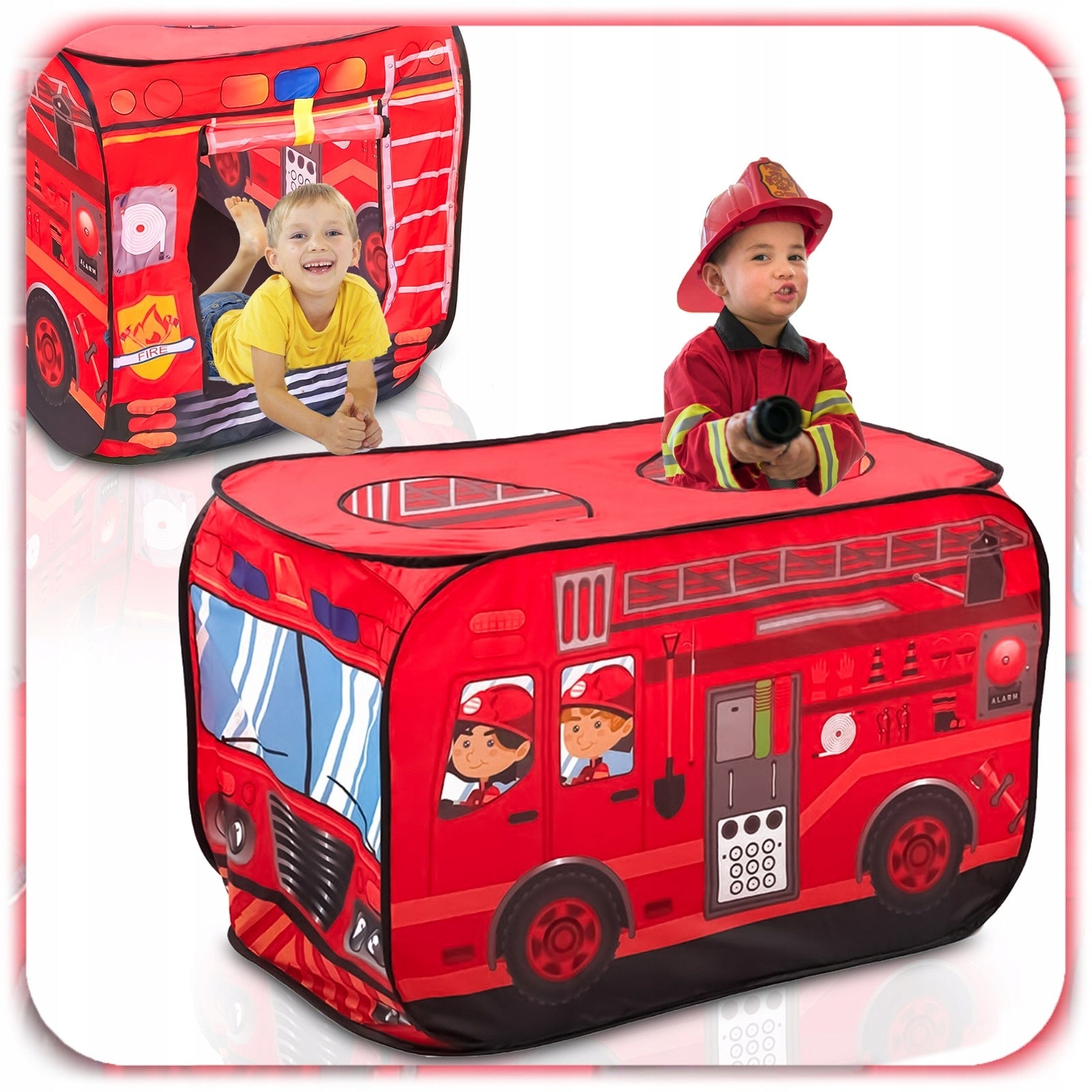 TENT FIRE TRUCK for children Folding Square toys Fire Brigade + CASE Packaging status original