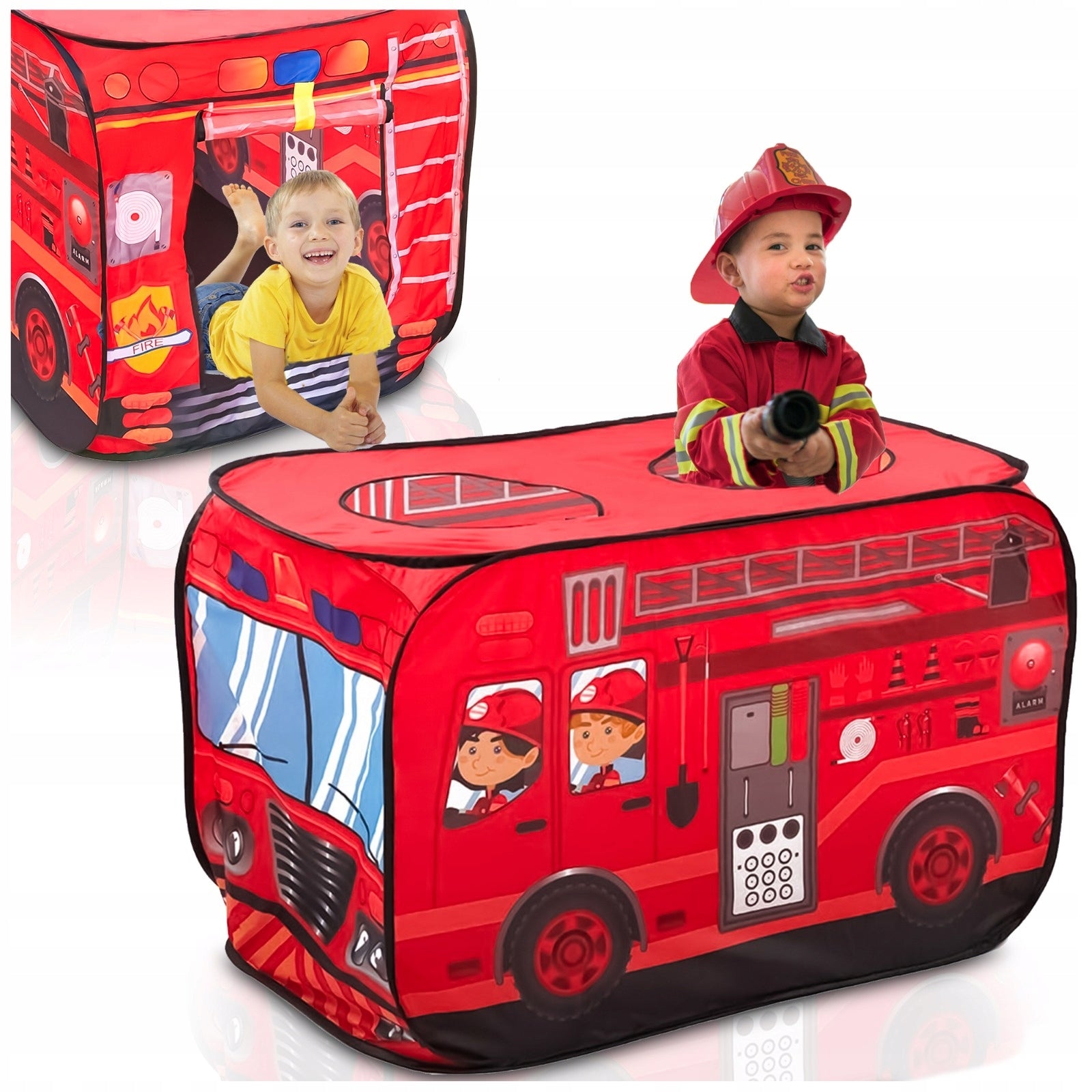 TENT FIRE TRUCK for children Folding Square toys Fire Brigade + CASE