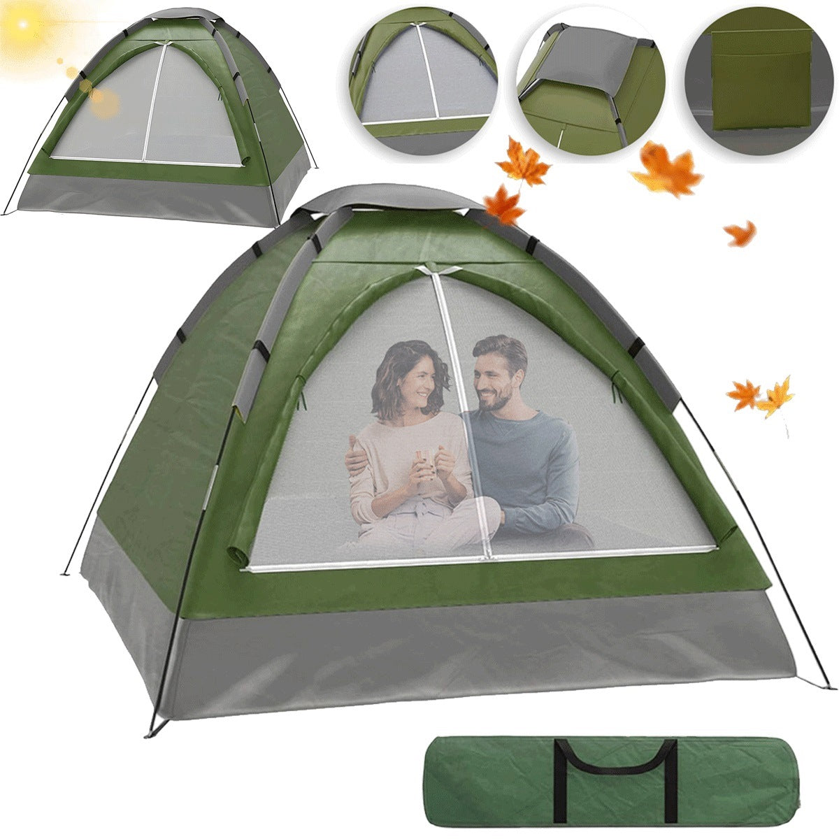 TENT FOR 2 PEOPLE WITH MOSQUITO NET AND QUICK ASSEMBLY BEDEE FOR TRAVEL