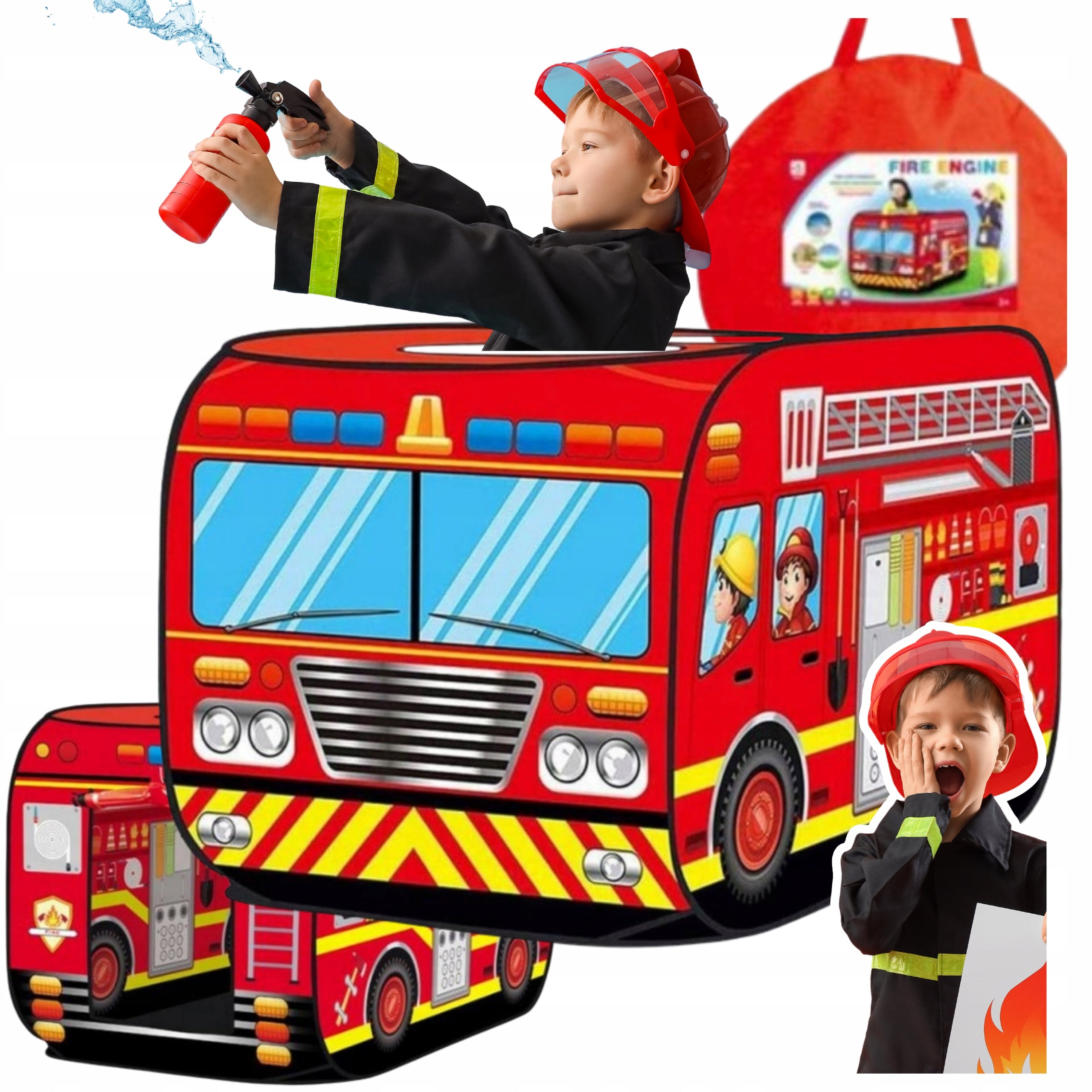 TENT FOR CHILDREN CAR FOR HOME GARDEN ROOM LARGE FIRE BRIGADE