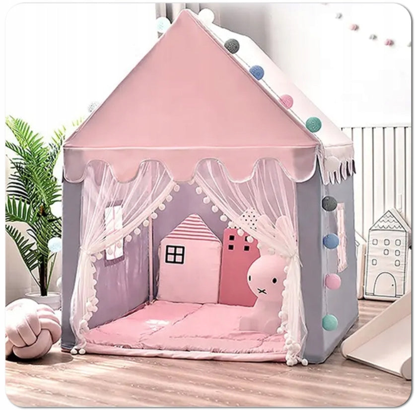 TENT FOR CHILDREN PALACE TIPI COTTAGE FOR GARDEN ROOM PINK + LED LAMPS LARGE Packaging status original