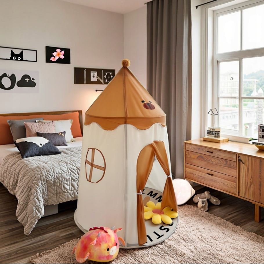 TENT FOR CHILDREN TIPI FOR ROOM COTTAGE WIGWAM BEIGE BEAR GIFT BIRTHDAY Packaging status original