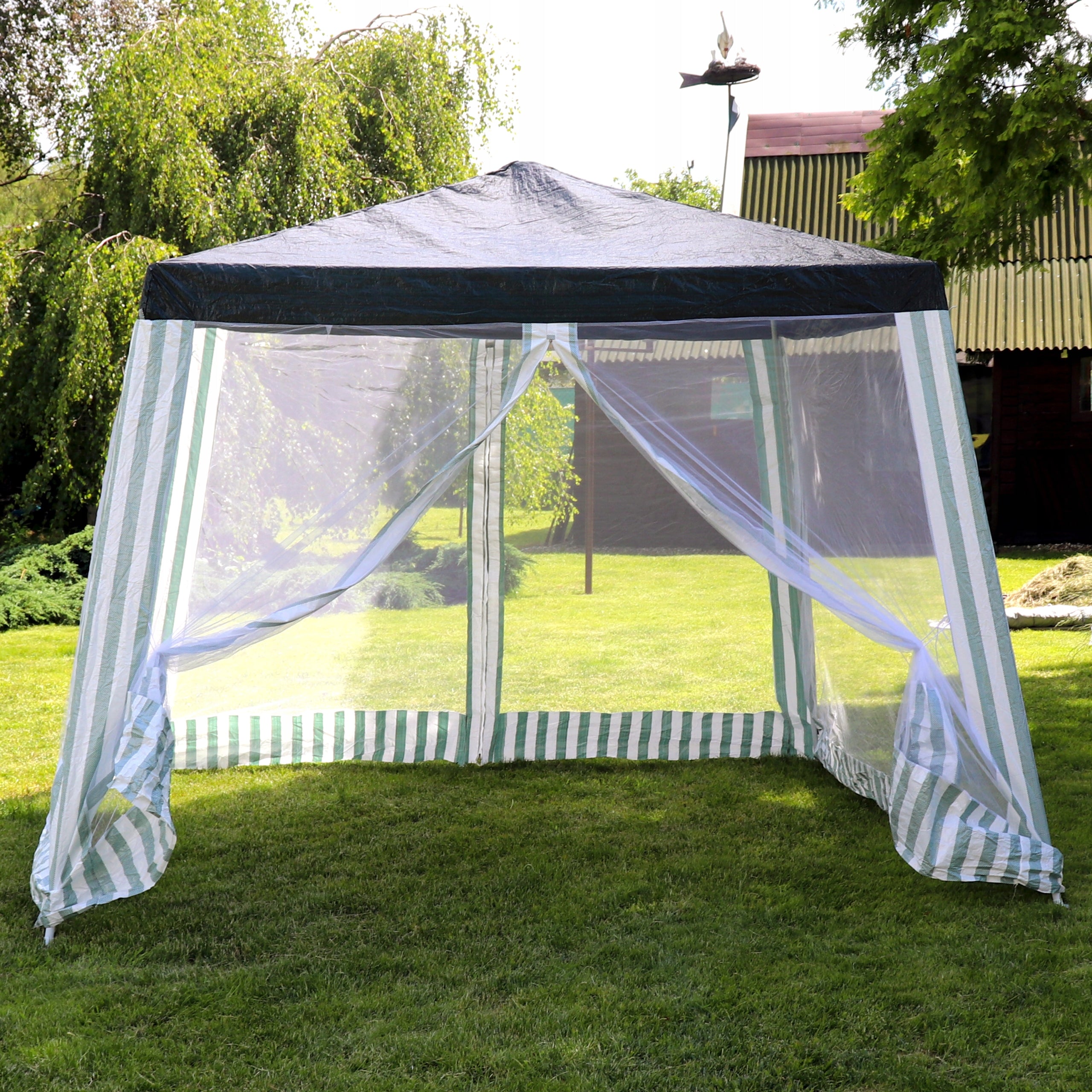 TENT GARDEN PAVILION COMMERCIAL GAZEBO STRONG 2,4x3 + 4 WALLS MOSQUITO NET Manufacturer DOMAREX
