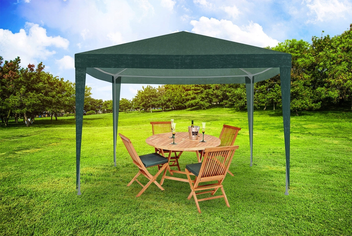 TENT GARDEN PAVILION Gazebo 3 x 3m + 4 SIDE WALLS For Terrace Garden Width 3 m