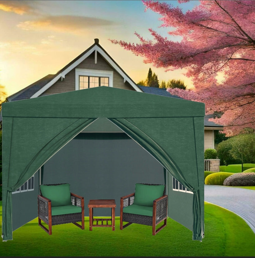 TENT GARDEN Pavilion 3X3 M PARTY COMMERCIAL GAZEBO 4 WALLS WINDOW UV50 Packaging status original
