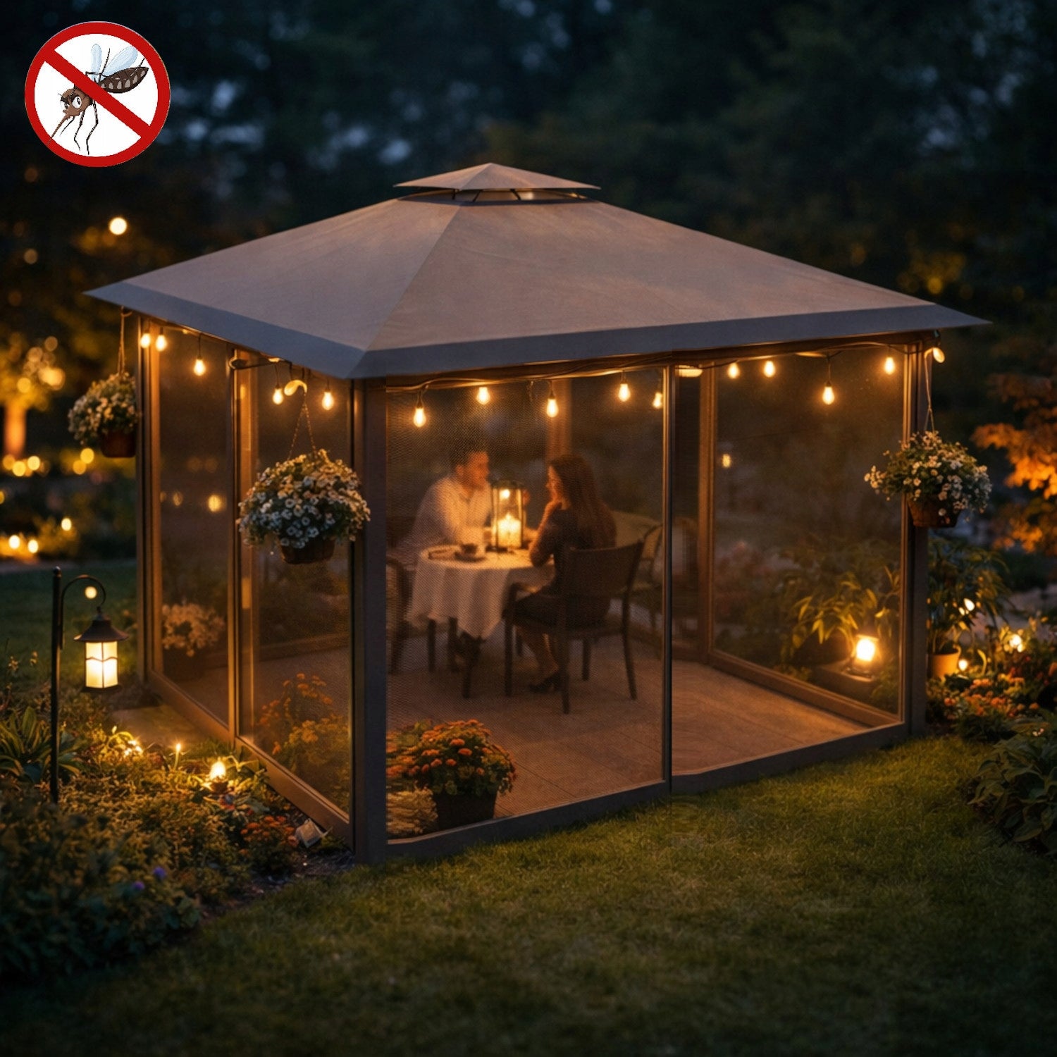 TENT GARDEN Pavilion 3X3 M VENDING MACHINE with mosquito net +UV50 Type pavilion