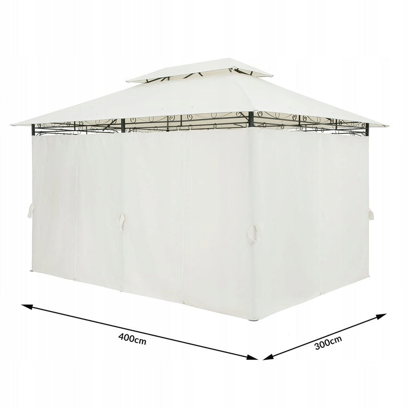 TENT PAVILION GARDEN GAZEBO 3x4 CREAM WALLS Packaging status original