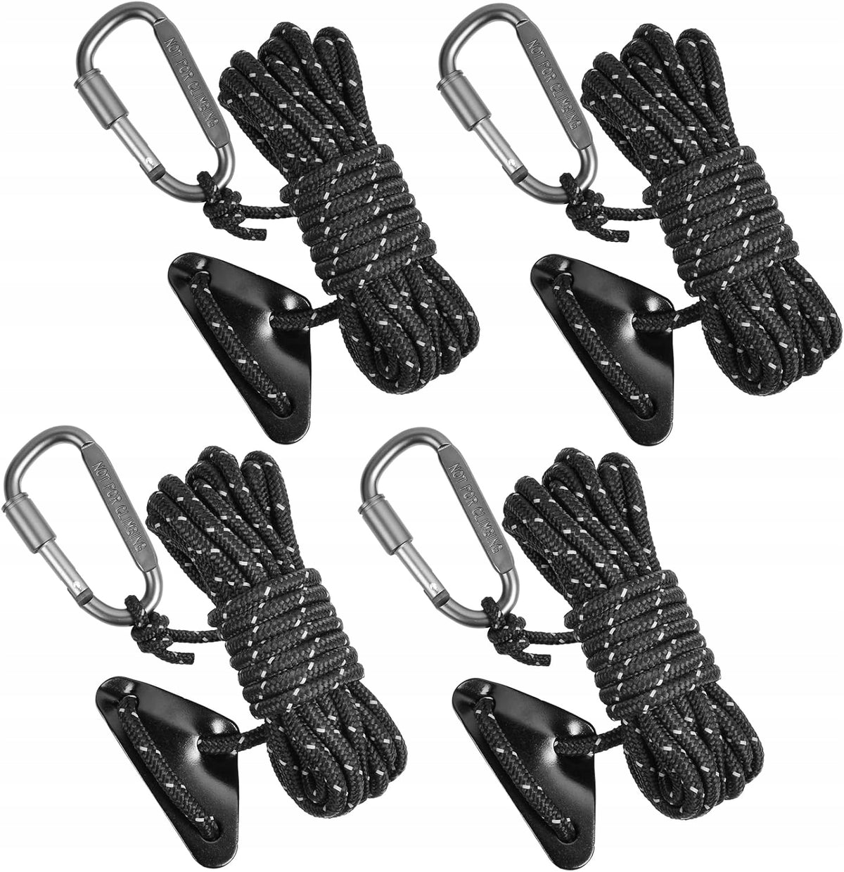 TENT ROPE 5MM REFLECTIVE ALUMINUM TENSIONERS 4 PIECES