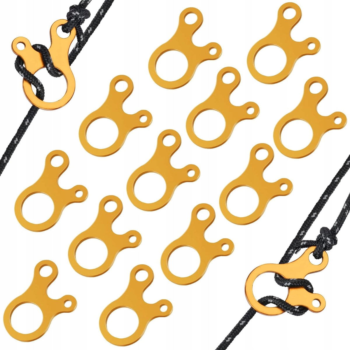 TENT ROPE TENSIONERS ALUMINUM 12 PCS CABLE REGULATORS