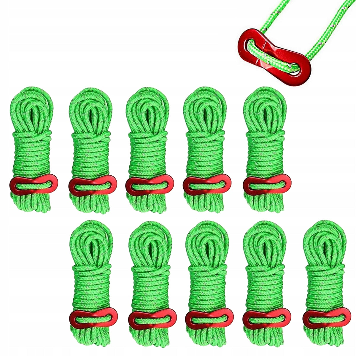 TENT ROPE WITH TENSIONERS REFLECTIVE ELEMENTS 40M 4MM