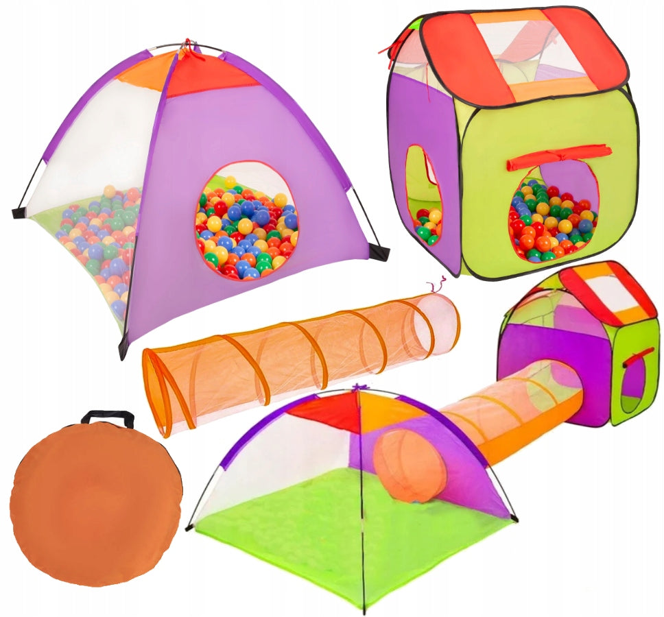 TENT SET 3IN1 COTTAGE TUNNEL FOR CHILDREN TO PLAY FOR GARDEN TIPI WIGWAM Packaging status original
