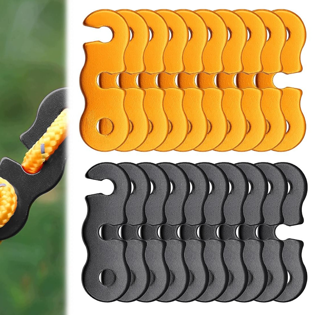 TENT STRING TENSIONER ALUMINUM BUCKLE SET OF 20 CAMPING