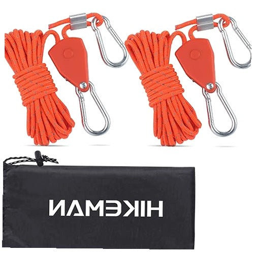TENT TENSION ROPES WITH PULLEY REFLECTIVE 4M CAMPING FOR HOME