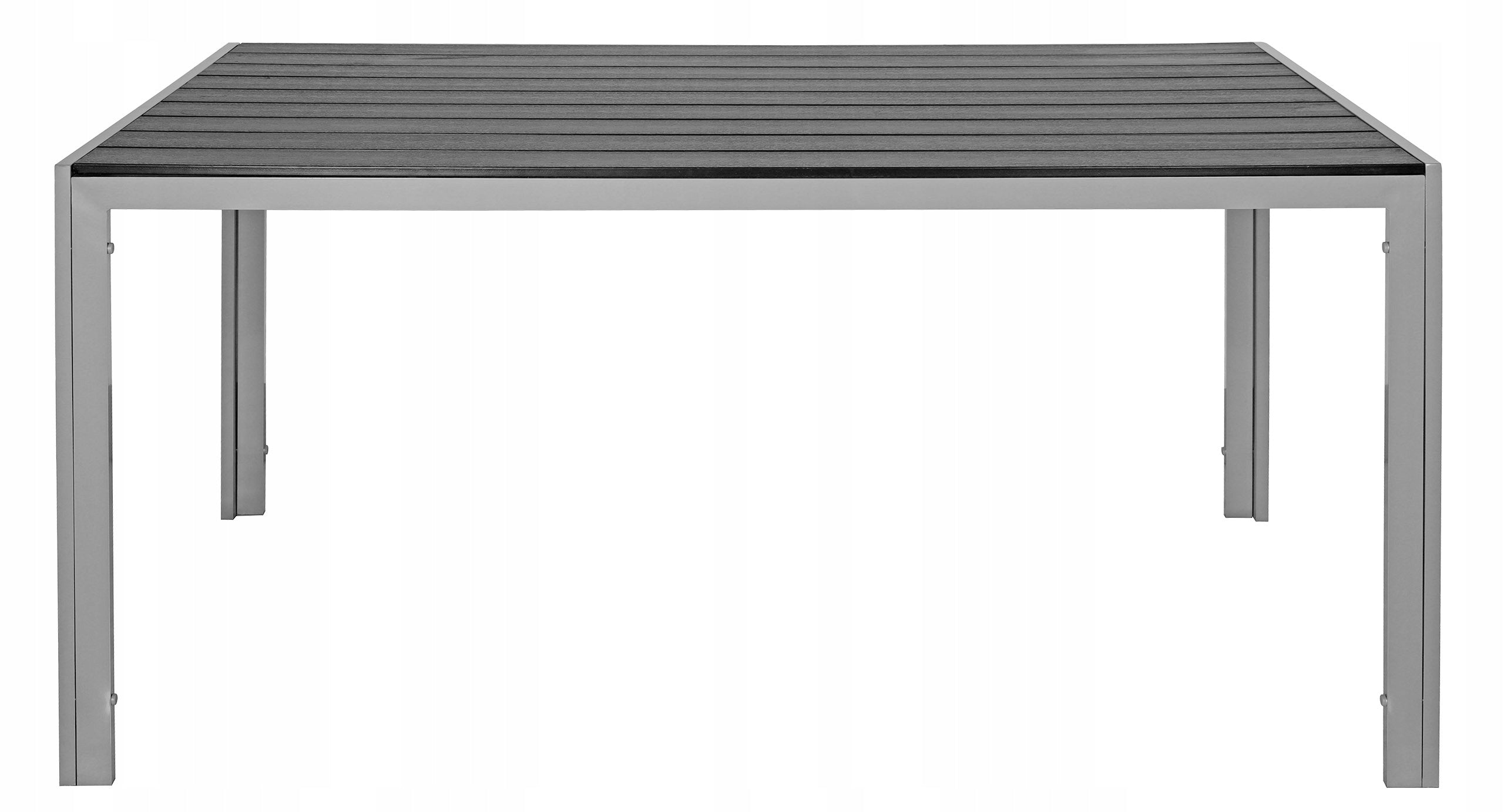 TERRACE GARDEN TABLE 150 CM LARGE SOLID ALUMINUM BLACK WOODEN PATTERN Furniture width 150 cm