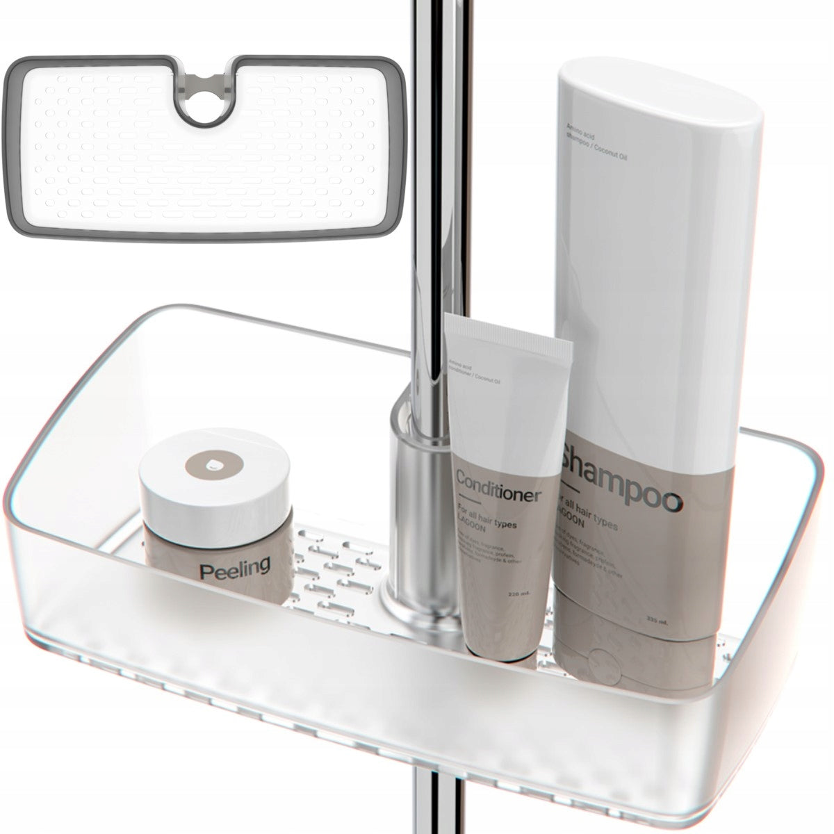 TESCOMA ORGANIZER BATHROOM SHELF FOR SHOWER ROD