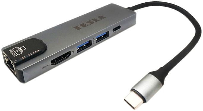 TESLA Device MP80 USB-C Multifunkciós Hub 5 az 1-ben