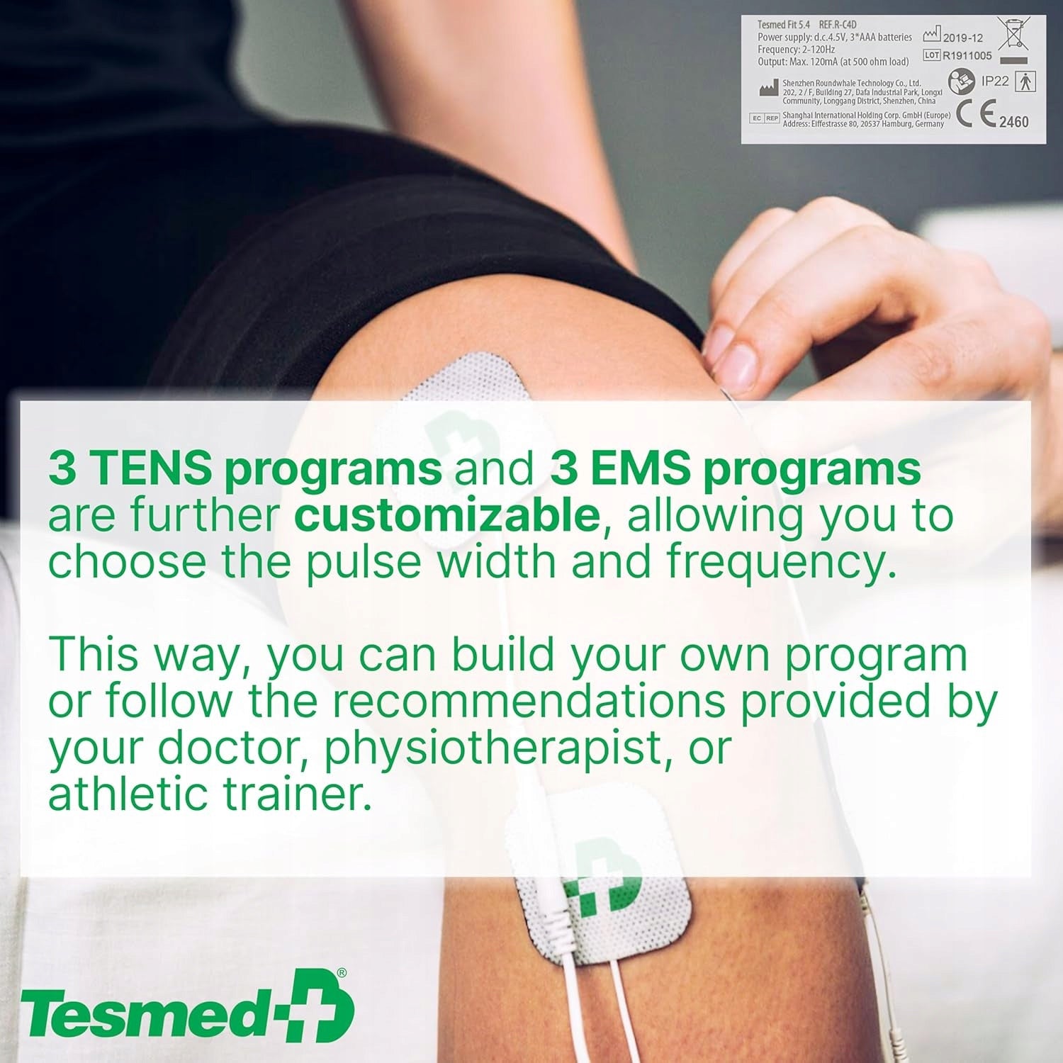 TESMED Fit 5.4 EMS TENS electrostimulator 22 programs 40 levels white Number of programs 2