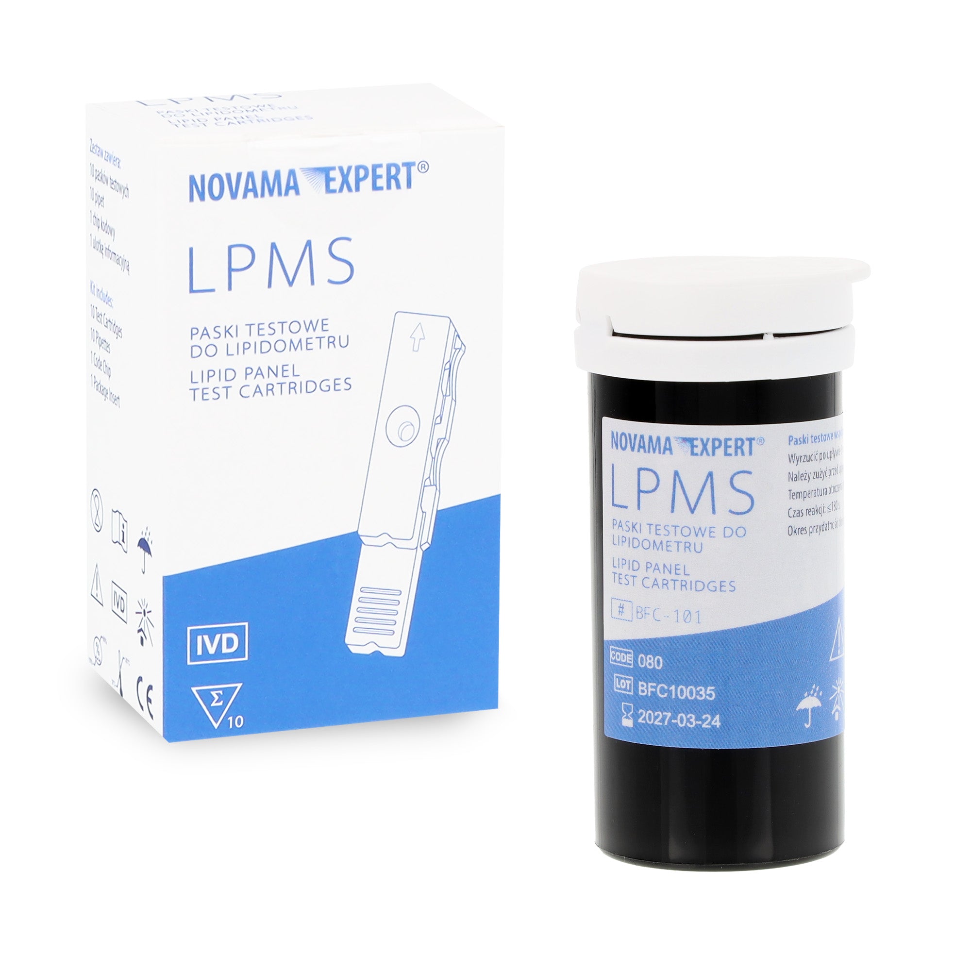 TEST STRIPS FOR LIPID PROFILE ANALYZER NOVAMA EXPERT LPMS x10 CHIP Medical device yes