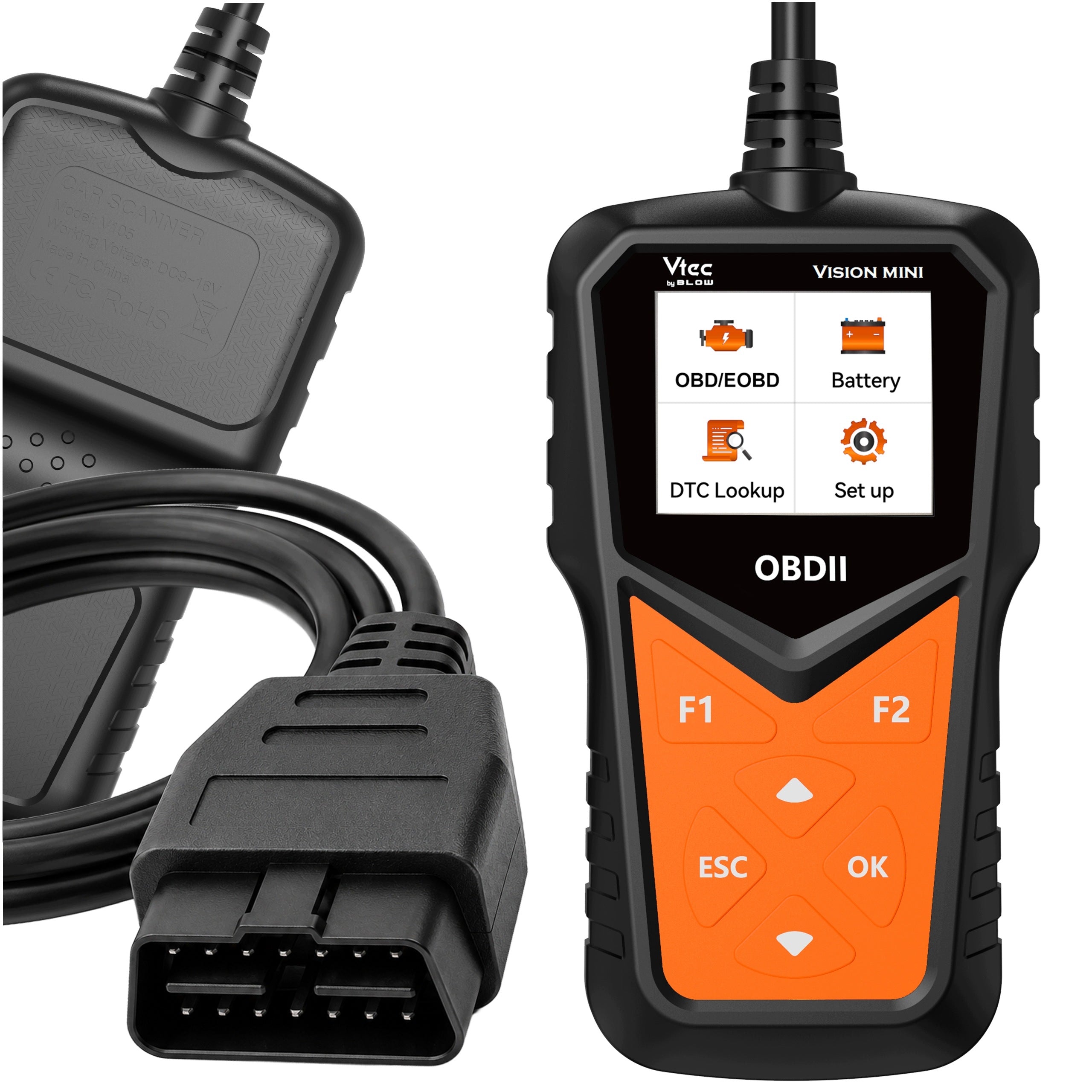 TESTER OBD2 DIAGNOSTIC INTERFACE EOBD MINI ERROR SCANNER Polish CABLE Manufacturer code 58-664#