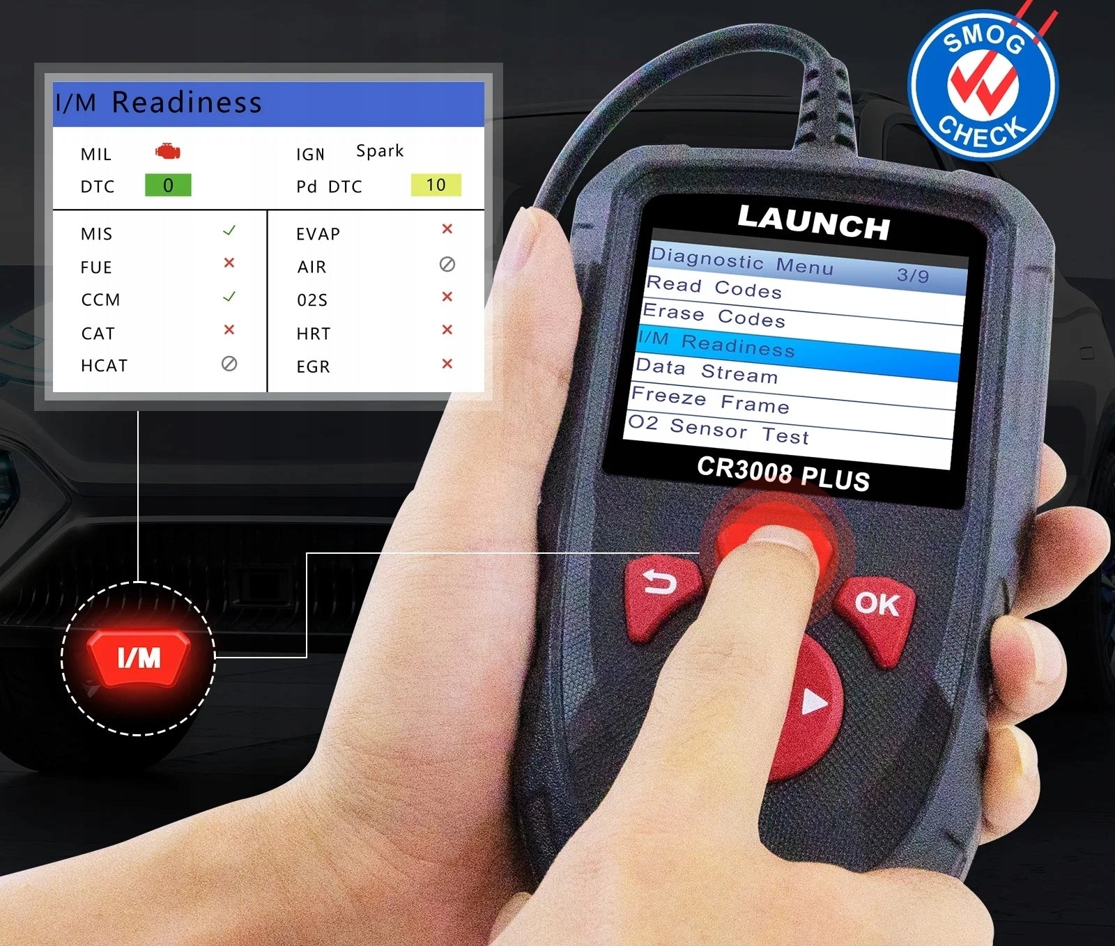 TESTER SCANNER OBD DIAGNOSTIC COMPUTER 2 Error erasure CR3008 PLUS EAN (GTIN) 5904954303260