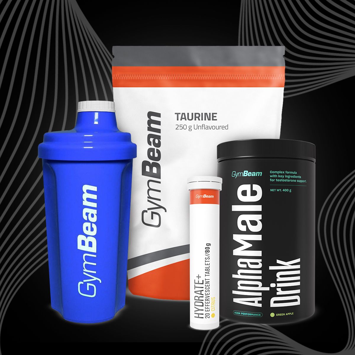TESTOSTERONE BOOSTER ALPHAMALE DRINK POWDER - GymBeam 400g wild berries Brand GymBeam