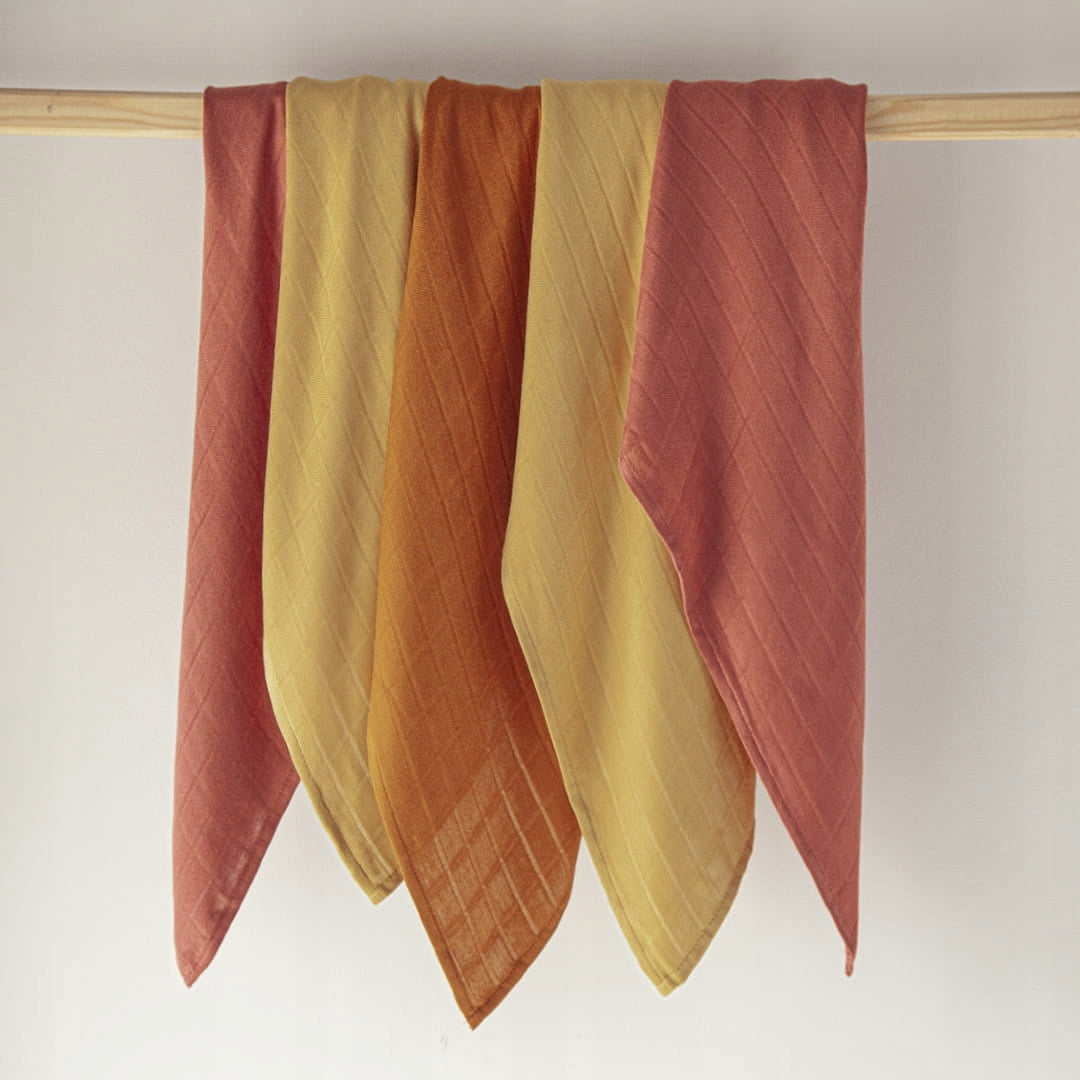 TEXPOL Bamboo diaper 120x120 MARSALA CLASSIC swaddle BABY SHOWER Brand Texpol