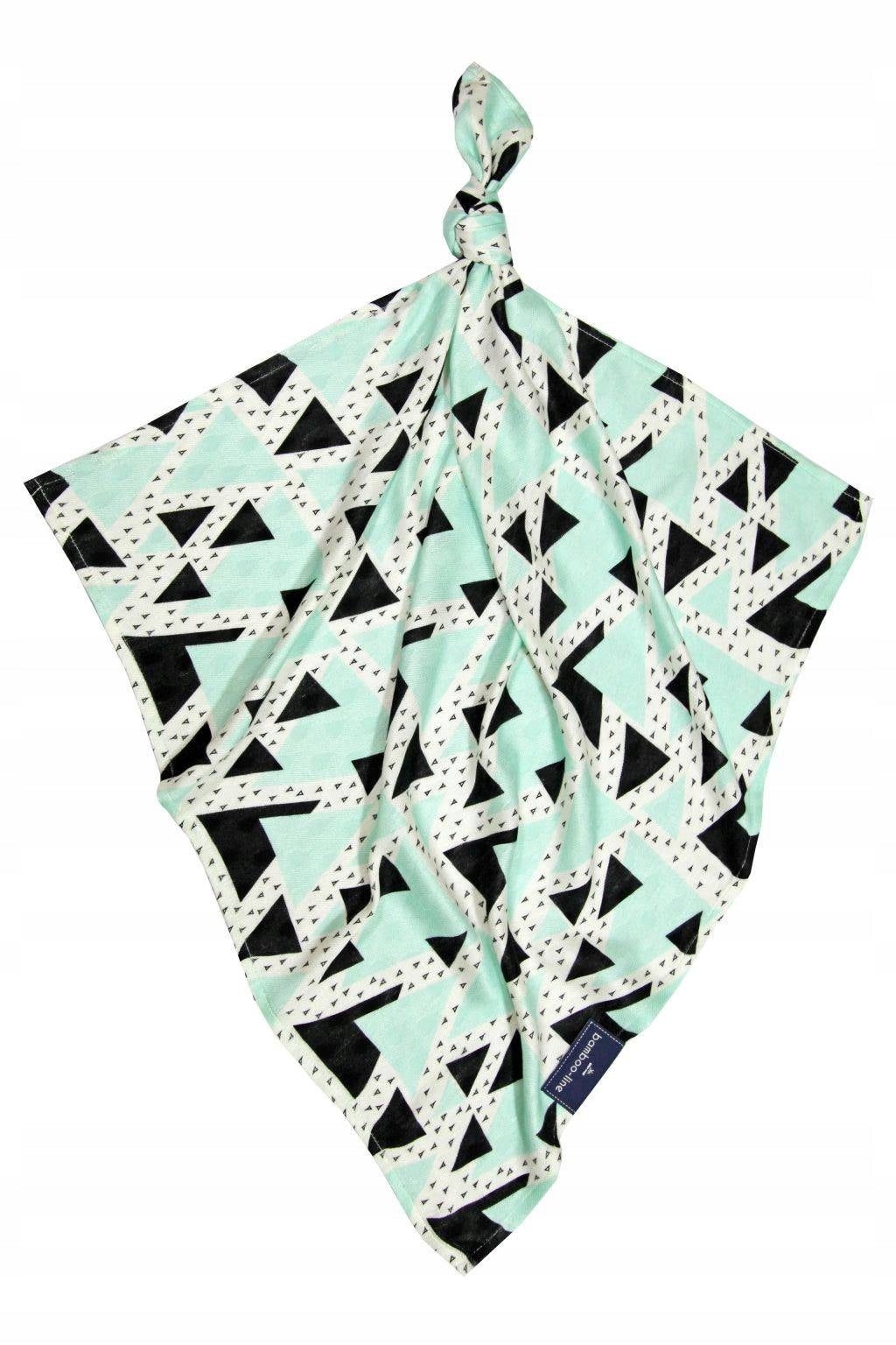 TEXPOL Bamboo diaper 120x120 TRIANGLES MINT SWaddle BABY SHOWER