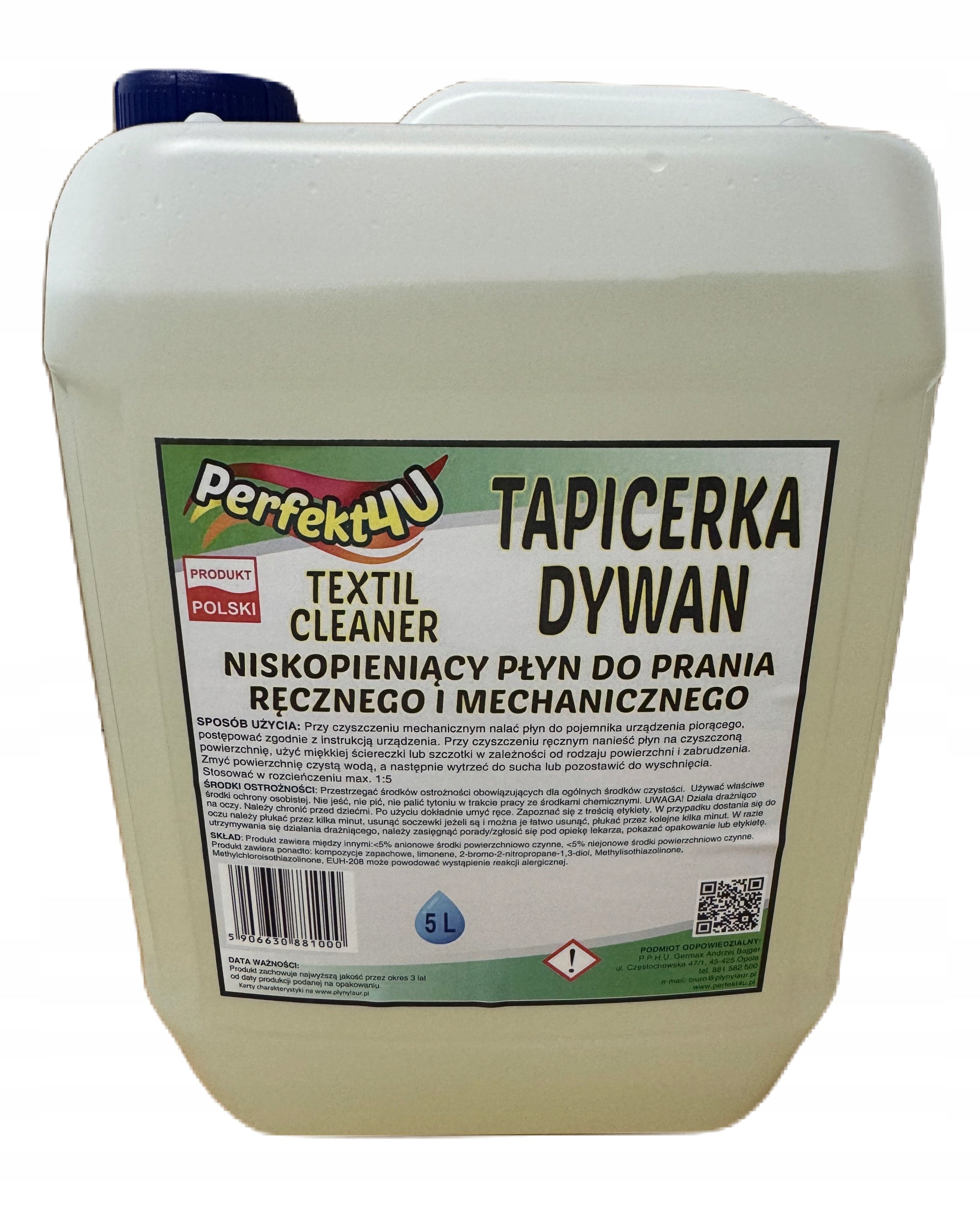 TEXTIL CLEANER CONCENTRATE OF LOW FOAMING LIQUID FOR CARPETS, UPHOLSTERY 5L