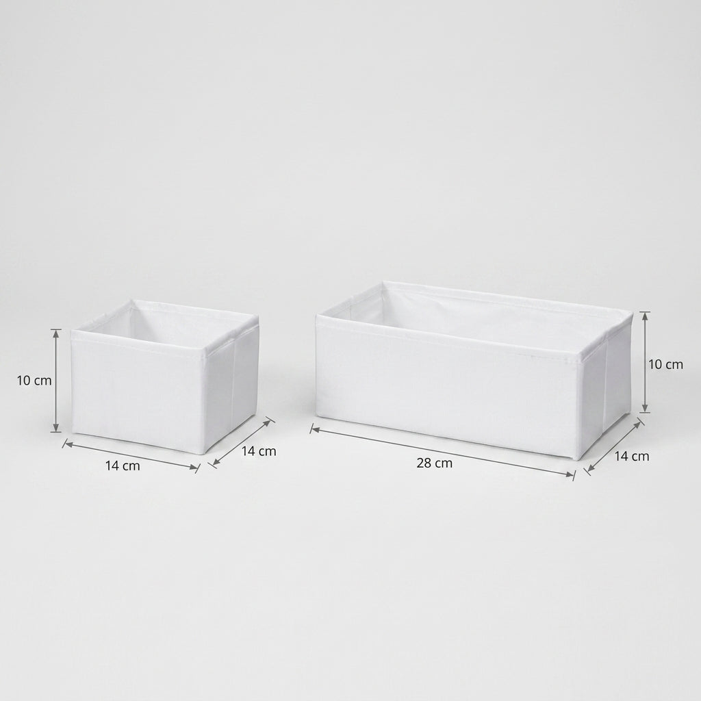 TEXTILE BOX Underwear Organizer 3pcs for Drawer Dresser Closet White Packaging status original