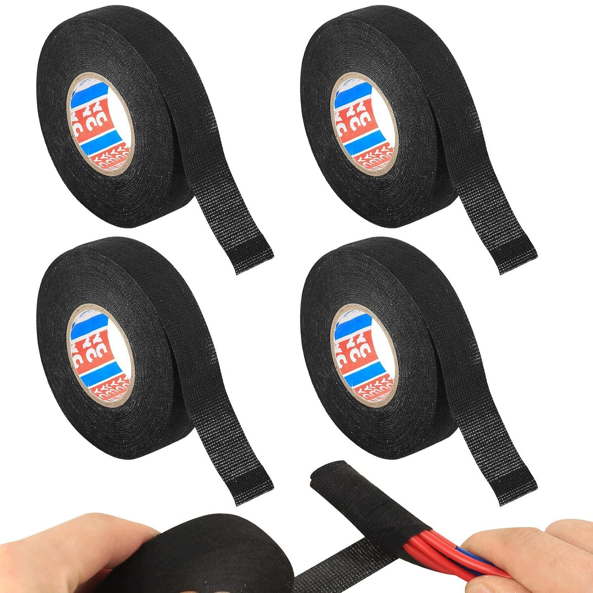 TEXTILE TAPE BLACK 4 PCS. CABLE PROTECTION 15M CAR
