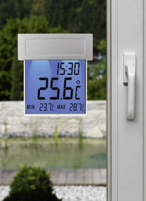 Digitales Fensterthermometer mit Solarbeleuchtung VISION SOLAR 30.1035 