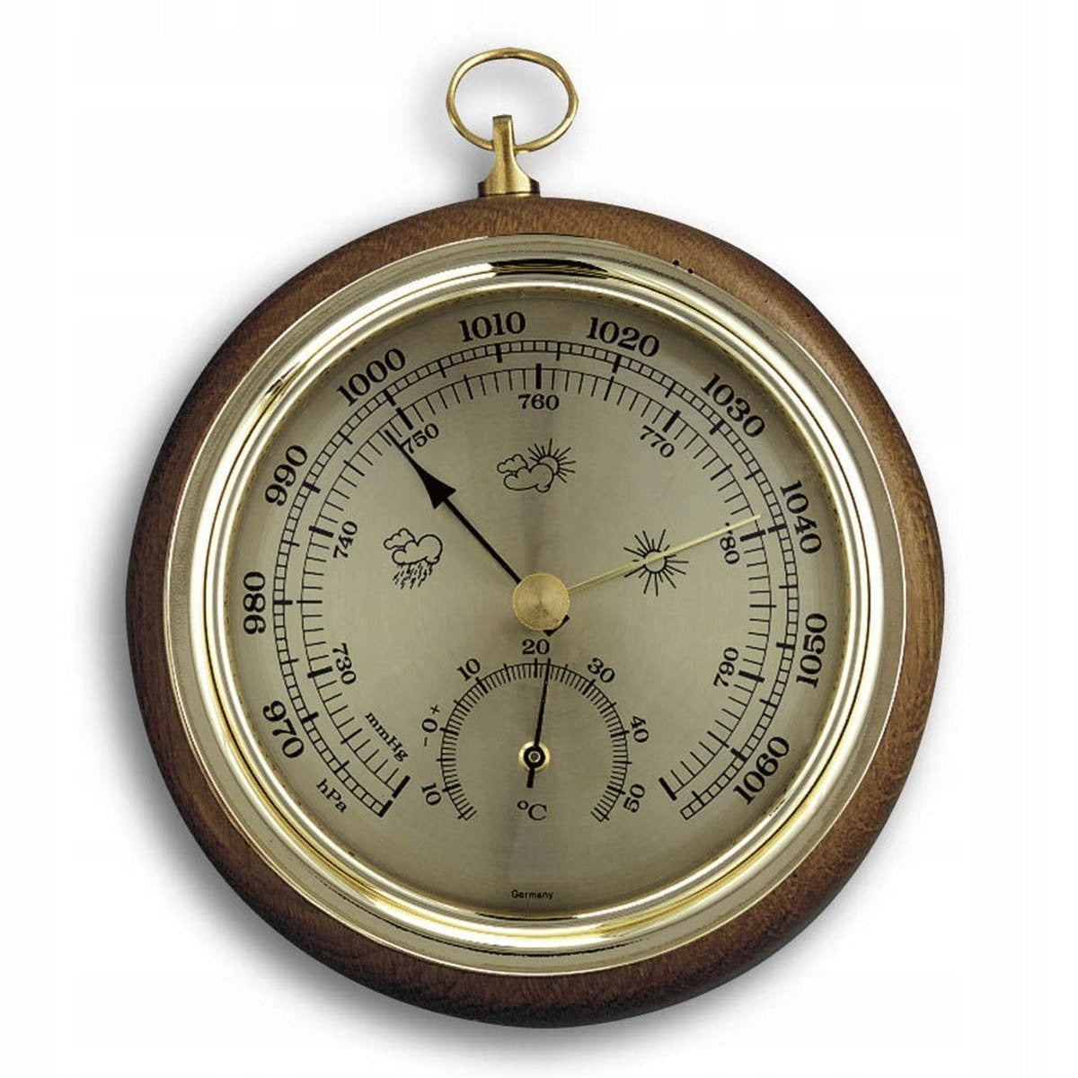 Thermobarometer aus Massivholz TFA 45.1000.01 