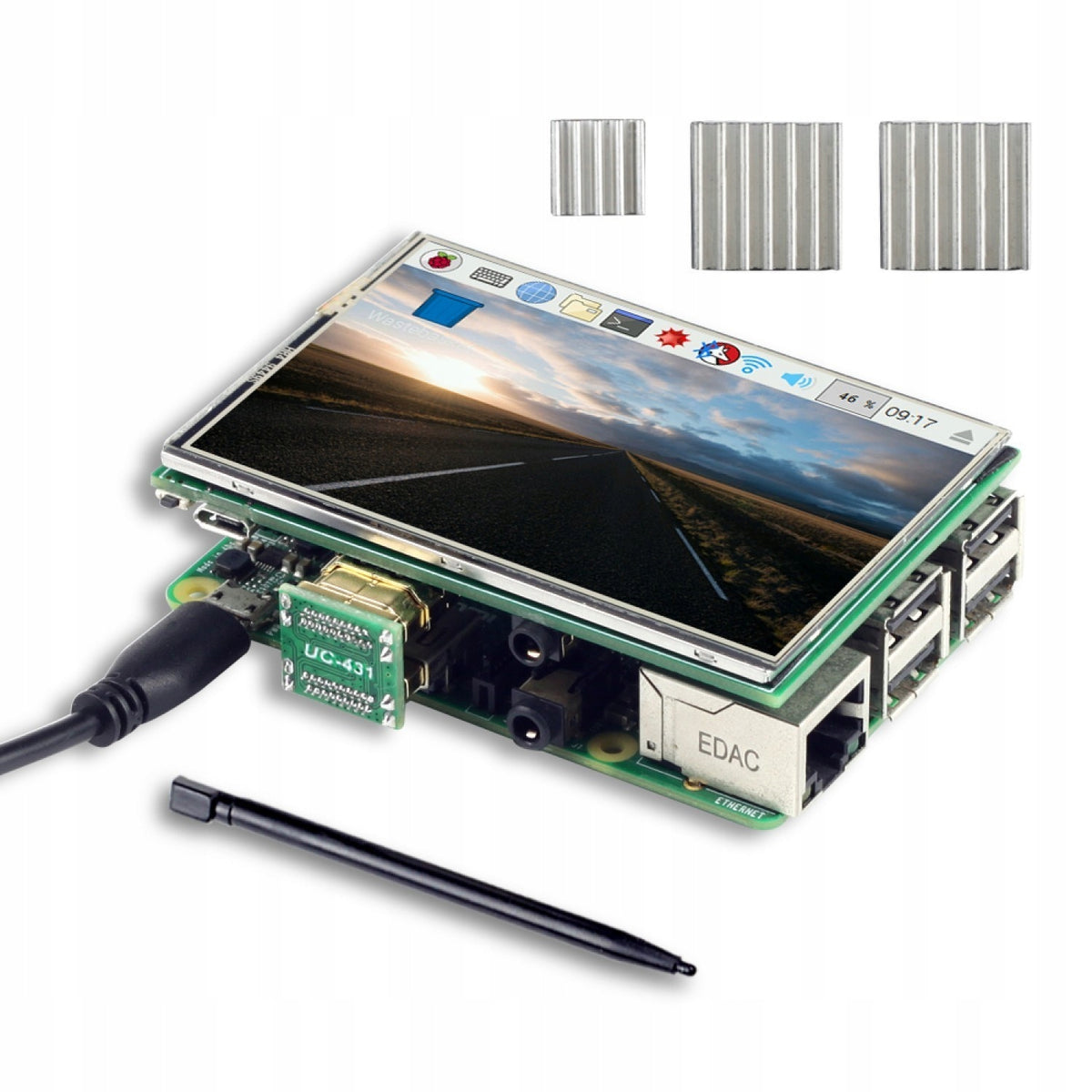 TFT display 3,5" + stylus + heatsinks