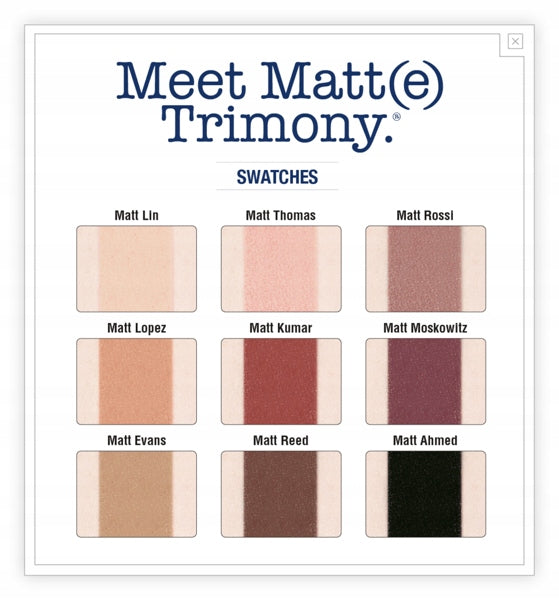 Akių šešėlių paletė TheBalm Meet Matte Trimony, 21.6 g