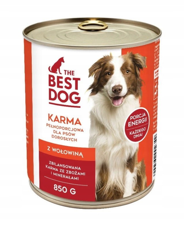 THE BEST DOG 850G BEEF WET FOOD
