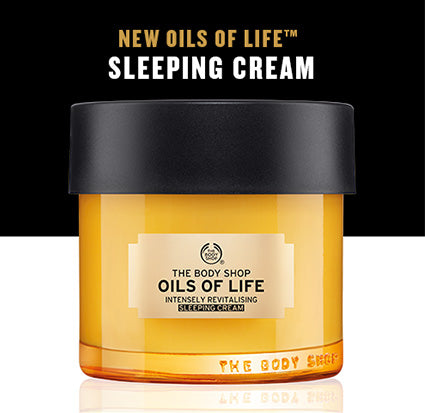 Gyvybingumo suteikiantis naktinis veido kremas The Body Shop Oils of Life 80 ml