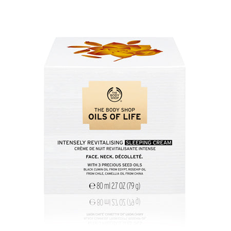 Gyvybingumo suteikiantis naktinis veido kremas The Body Shop Oils of Life 80 ml