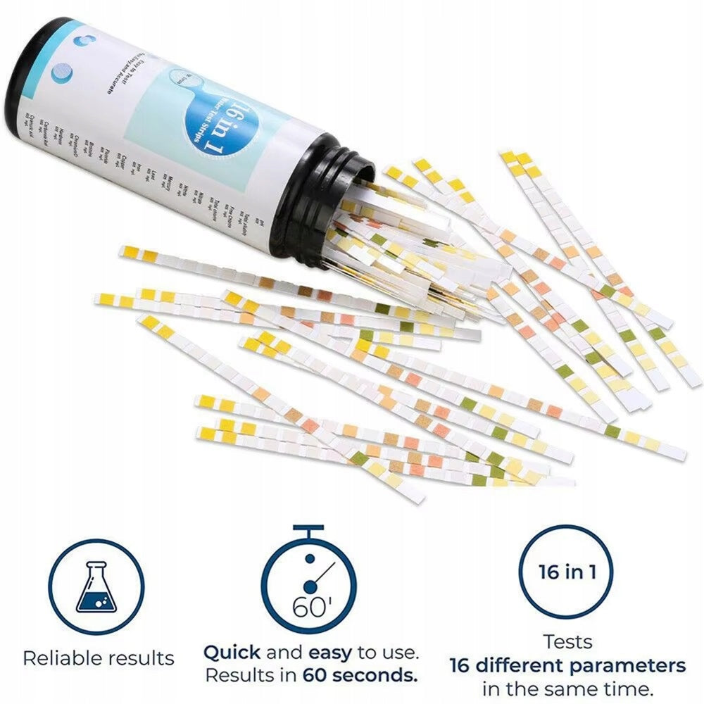 THE MOST ACCURATE TEST STRIPS FOR WATER QUALITY ANALYSIS UP TO 16 PARAMETERS!!! Brand no brand