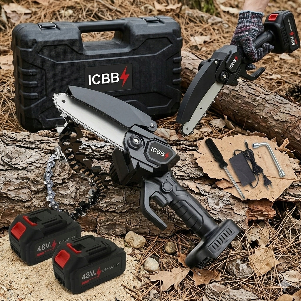 THE MOST POWERFUL CORDLESS CHAINSAW 48V 2x AKU SET Power supply rechargeable battery