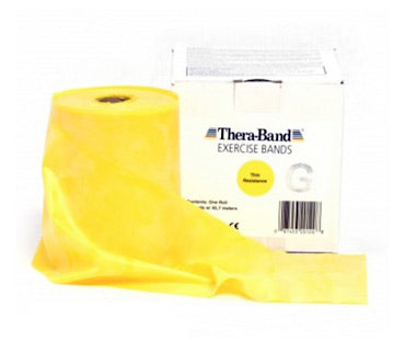 THERABAND EXERCISE TAPE, YELLOW RUBBER 1 M BY METER Color yellow