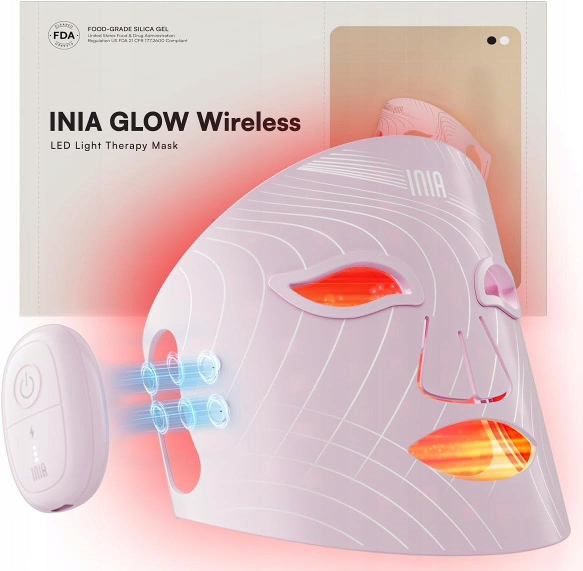 THERAPEUTIC MASK INIA RED LED PHOTON LIGHT WIRELESS